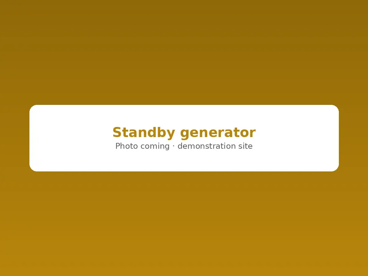 Standby generator on a pad beside a home